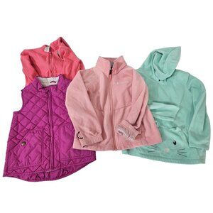 Toddler Girls Outerwear Bundle Columbia Jacket BabyGap Vest Sweater Hoodie